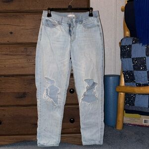 High Rise Mom Ripped Jeans